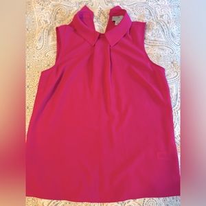 CECE - Hot Pink Button Neck Top